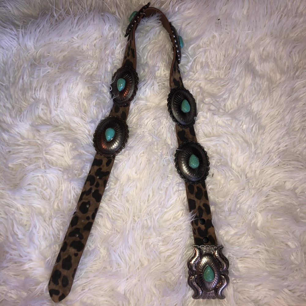 Cheetah print concho belt